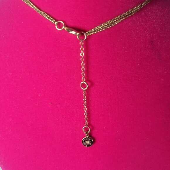 Stella & Dot Piper Gold-Tone Modest Double Chain Beaded Necklace - Picture 3 of 4